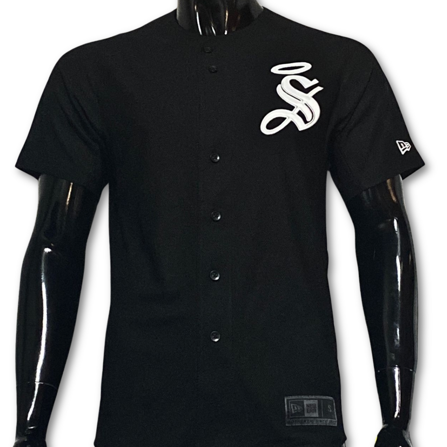 JERSEY EDICIÓN BÉISBOL SANTOS LAGUNA EN COLOR NEGRO "S" EN BLANCO