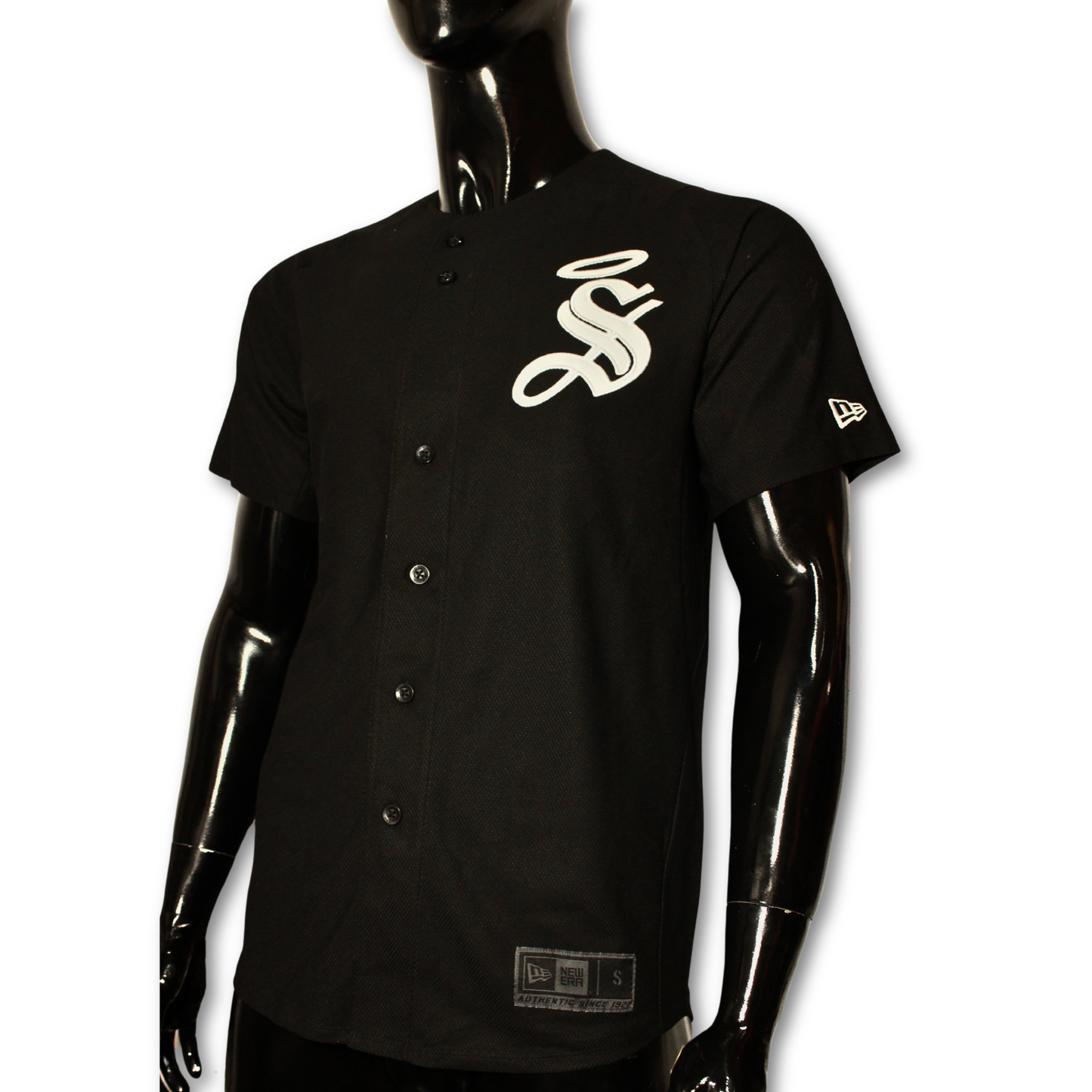 JERSEY EDICIÓN BÉISBOL SANTOS LAGUNA EN COLOR NEGRO "S" EN BLANCO