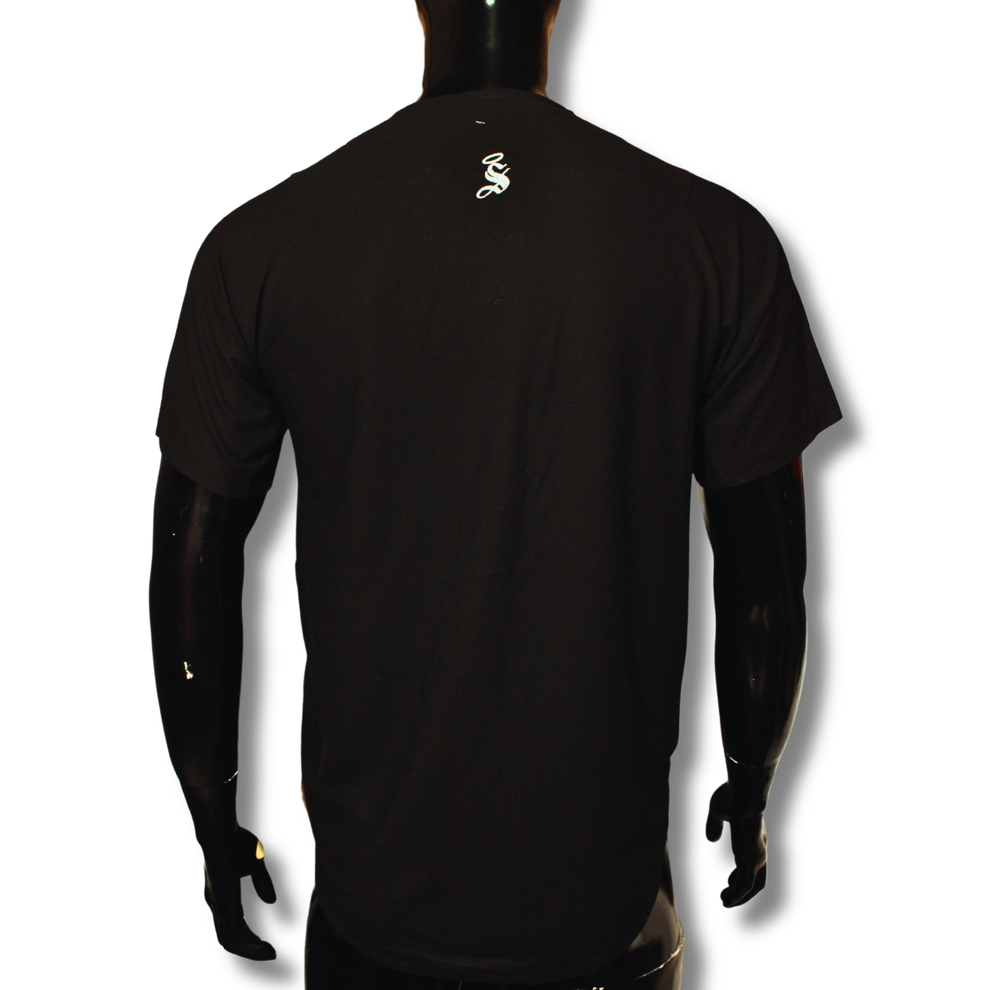 JERSEY EDICIÓN BÉISBOL SANTOS LAGUNA EN COLOR NEGRO "S" EN BLANCO