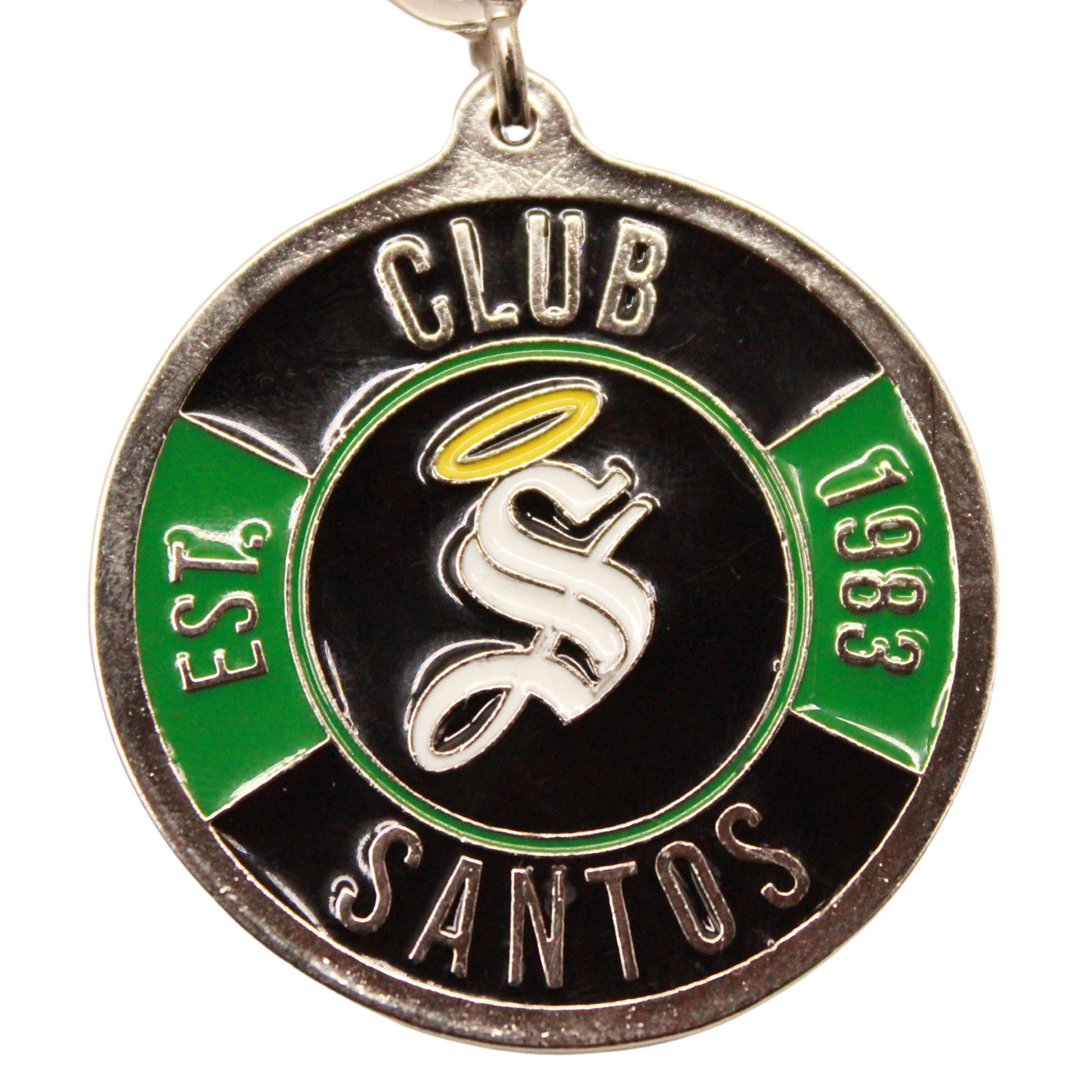 LLAVERO REDONDO "S" GREEN AND BLACK CLUB SANTOS LAGUNA