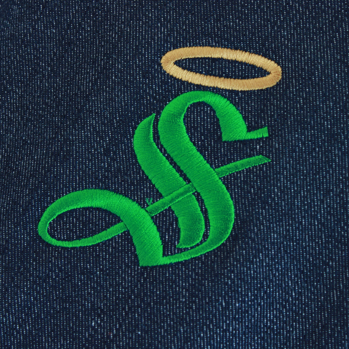MANDIL GUERRERO ESCUDO "S" MEZCLILLA 2 TONOS