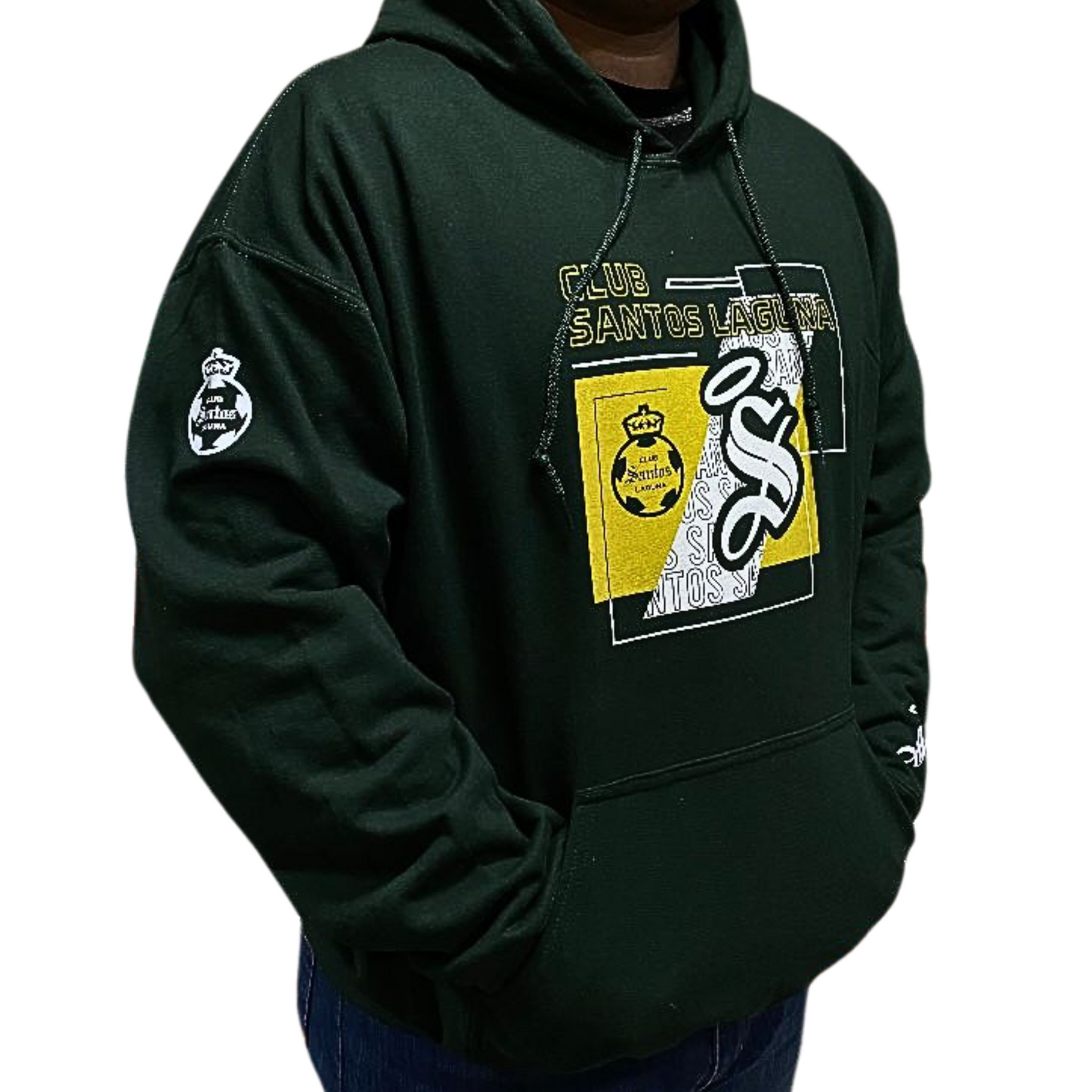 HOODIE CLUB SANTOS LAGUNA ESCUDO Y S GREEN