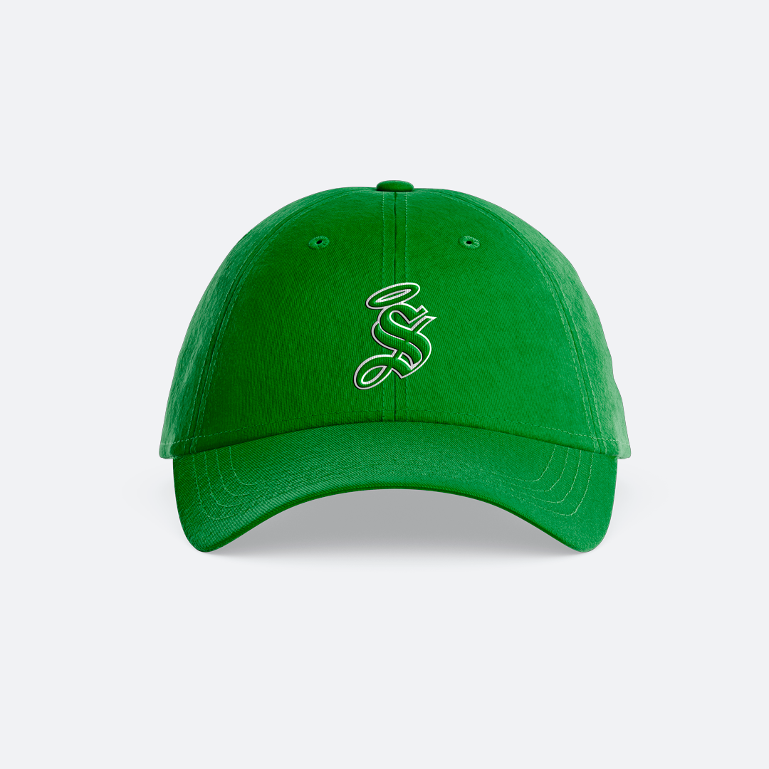 GORRA GUERRERA EN COLOR VERDE CON ESCUDO "S" BORDADO 3D