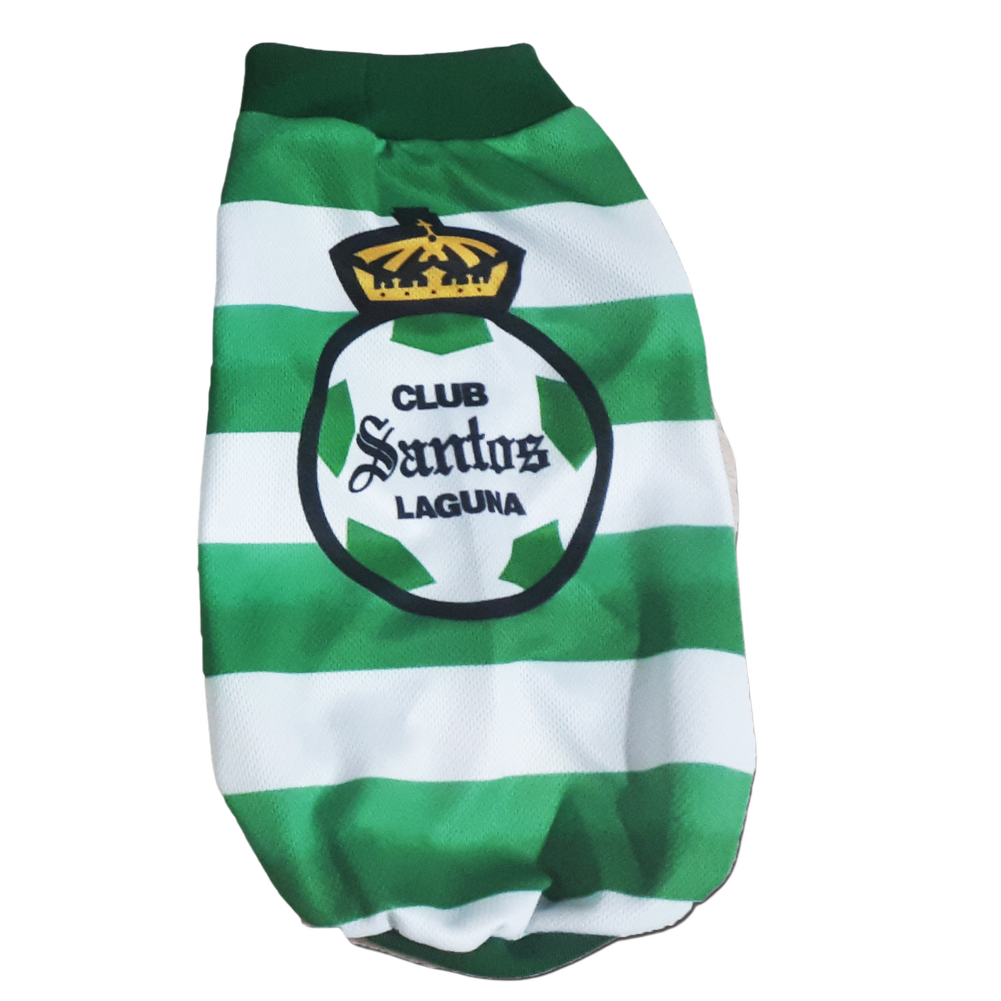 PLAYERA VERDIBLANCA ESCUDO CLUB SANTOS LAGUNA PARA MASCOTA