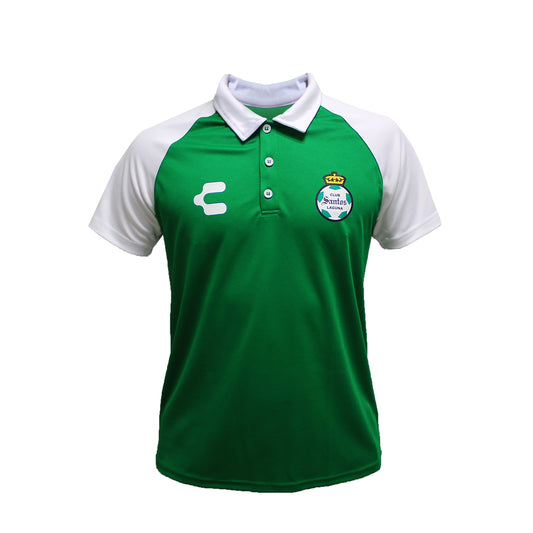 POLO OFICIAL VERDIBLANCA ACADEMIAS DE FUTBOL CLUB SANTOS PARA NIÑO