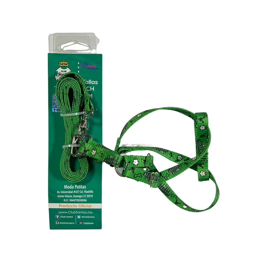 CORREA CON PECHERA CLUB SANTOS PARA MASCOTA