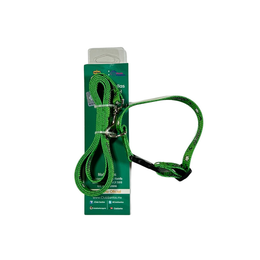 CORREA CON COLLAR SIEMPRE SANTOS PARA MASCOTA