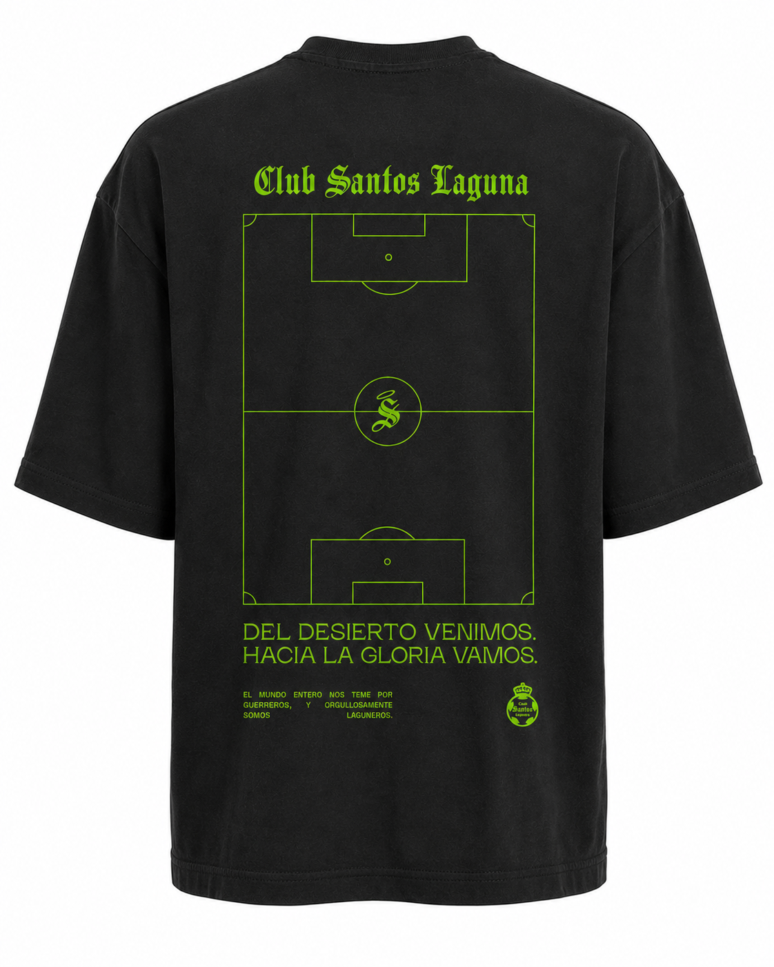 PLAYERA OVERSIZE BLACK CANCHA FUTBOL