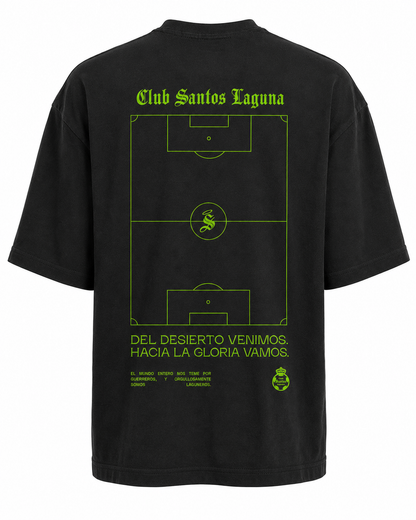 PLAYERA OVERSIZE BLACK CANCHA FUTBOL