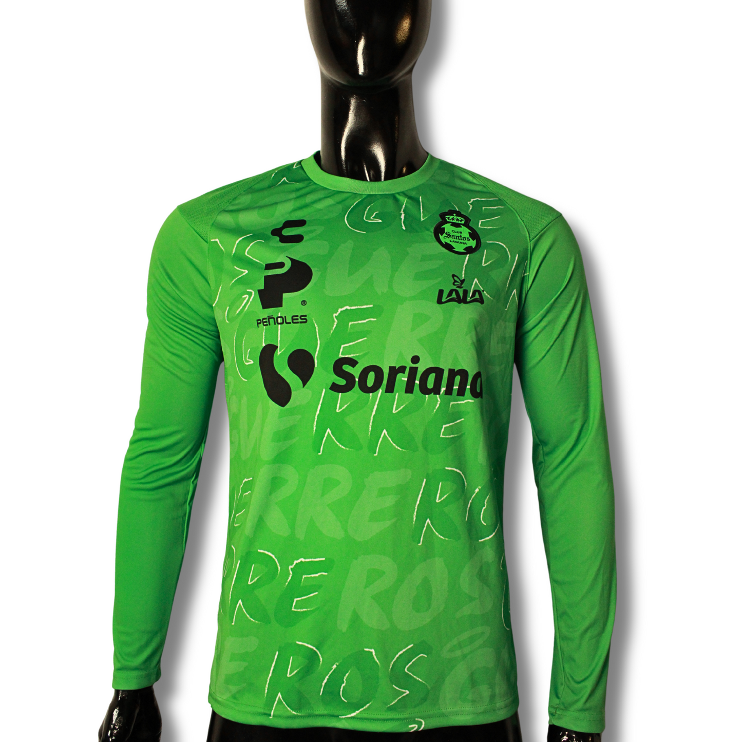 PLAYERA ENTRENAMIENTO ML EN COLOR VERDE 23/24 CON PATROCINADORES