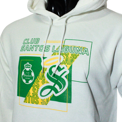 HOODIE CLUB SANTOS LAGUNA ESCUDO Y S WHITE