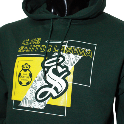 HOODIE CLUB SANTOS LAGUNA ESCUDO Y S GREEN