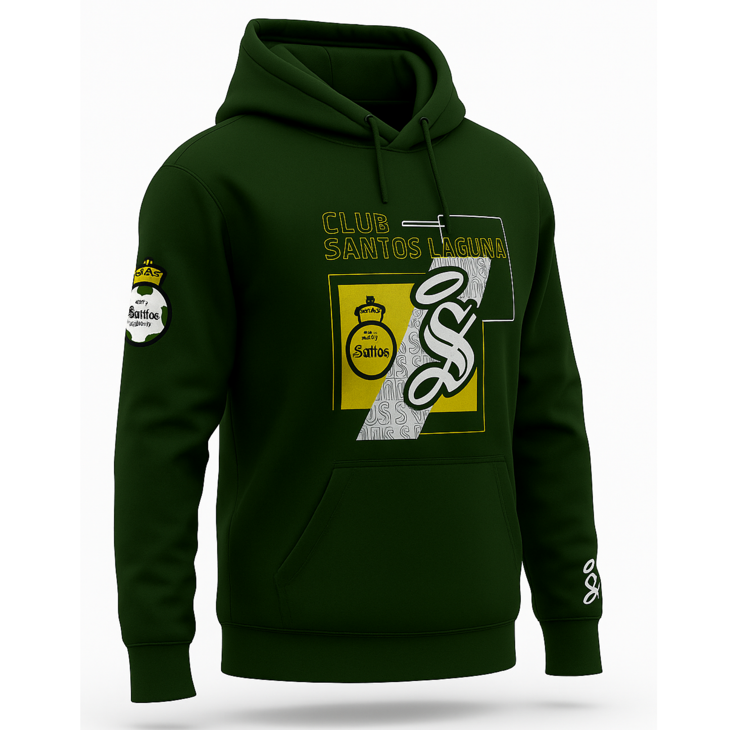 HOODIE CLUB SANTOS LAGUNA ESCUDO Y S GREEN