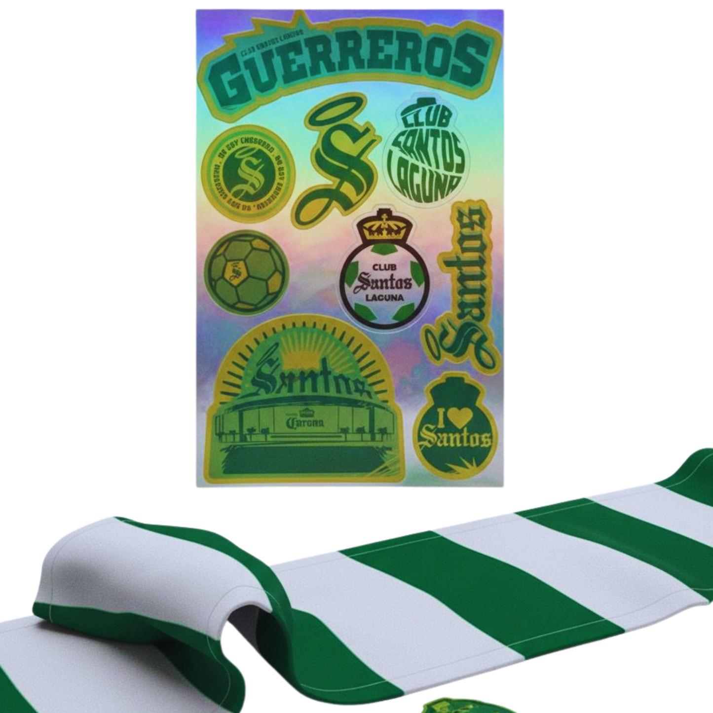 PLANTILLA DE STICKERS HOLOGRAFICOS CLUB SANTOS LAGUNA