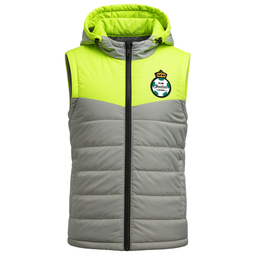 CHALECO PUFF GREEN NEON PARA DAMA CLUB SANTOS