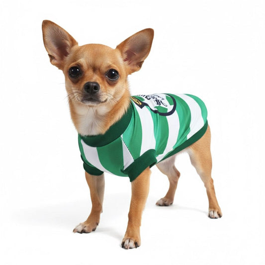 PLAYERA VERDIBLANCA ESCUDO CLUB SANTOS LAGUNA PARA MASCOTA
