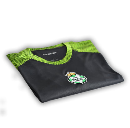 PLAYERA SANTOS, EN COLOR GRIS/VERDE